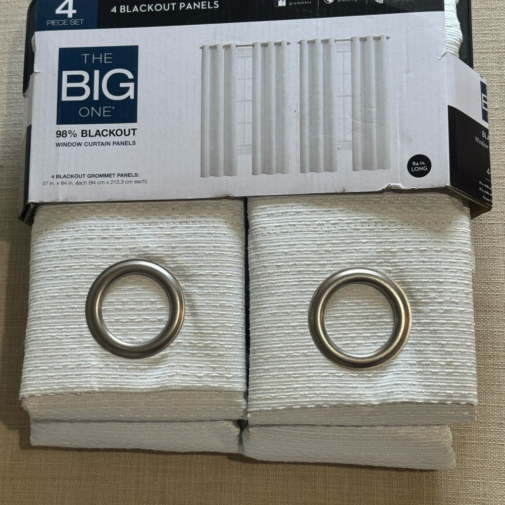 The Big One White Blackout Curtain Panels